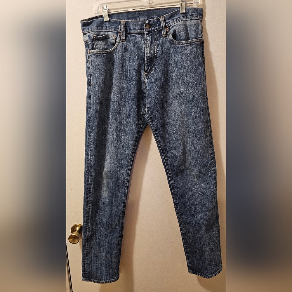 Brooks Brothers Red Fleece Jeans Men's 34x34 Blue Straight Stretch Denim